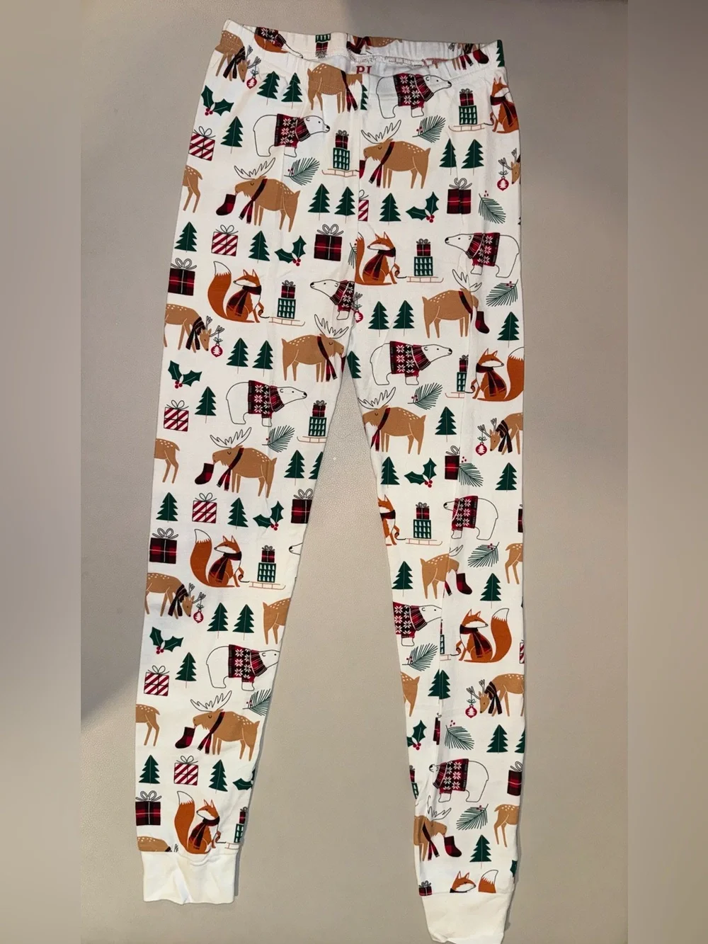 Place Kids White Holiday Forest Animal Pajama Set